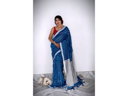 Half Check Cotton Saree