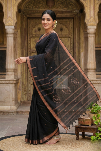 Exclusive Pure Cotton Handloom Saree with Blouse Piece | Hand Woven