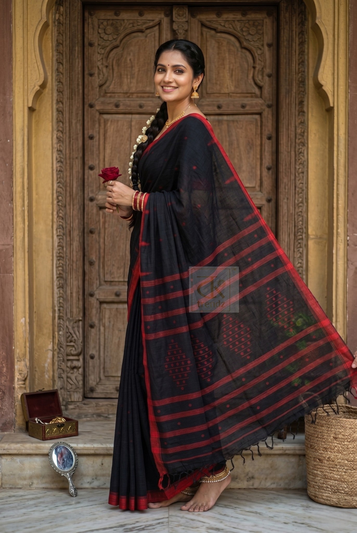 Exclusive Pure Cotton Handloom Saree with Blouse Piece | Hand Woven