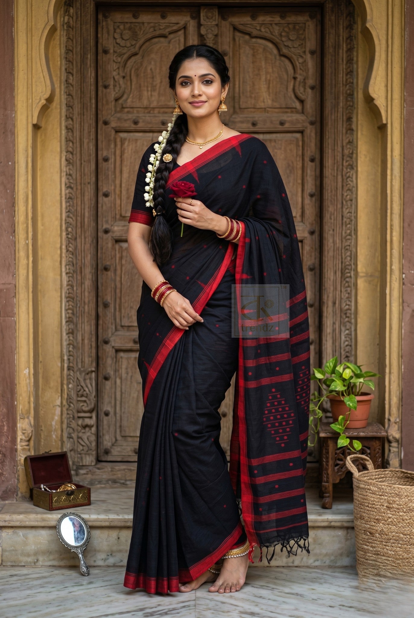 Exclusive Pure Cotton Handloom Saree with Blouse Piece | Hand Woven