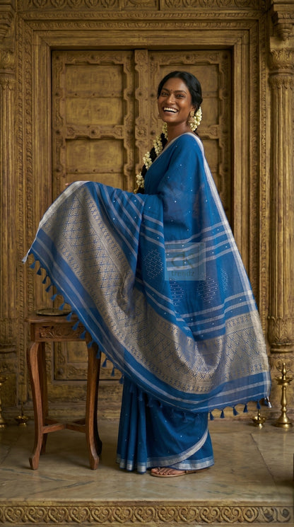 Exclusive Pure Cotton Handloom Saree with Blouse Piece | Hand Woven