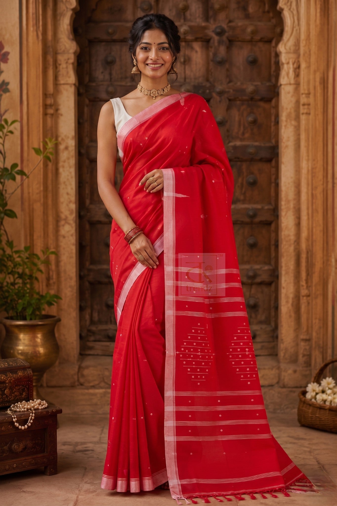 Exclusive Pure Cotton Handloom Saree with Blouse Piece | Hand Woven