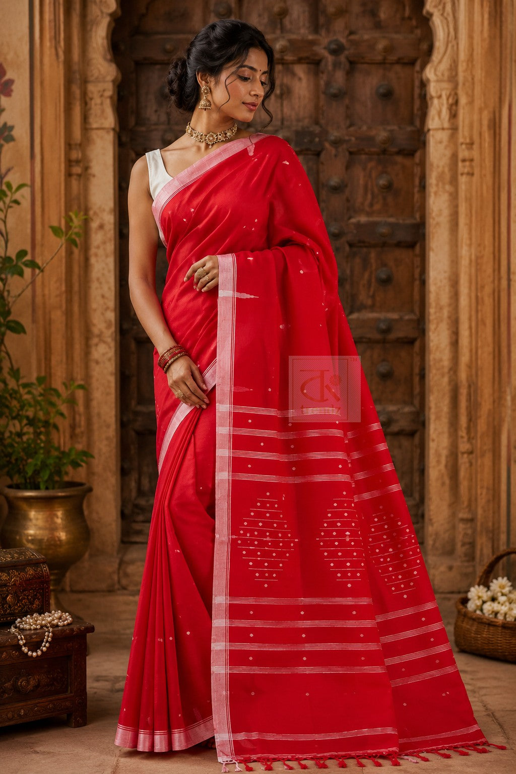 Exclusive Pure Cotton Handloom Saree with Blouse Piece | Hand Woven