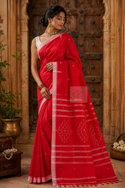 Exclusive Pure Cotton Handloom Saree with Blouse Piece | Hand Woven