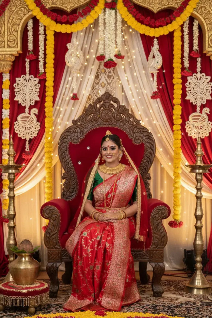 Elegant Pure Handloom Banarasi Silk Saree for Wedding