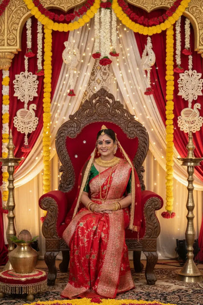 Elegant Pure Handloom Banarasi Silk Saree for Wedding