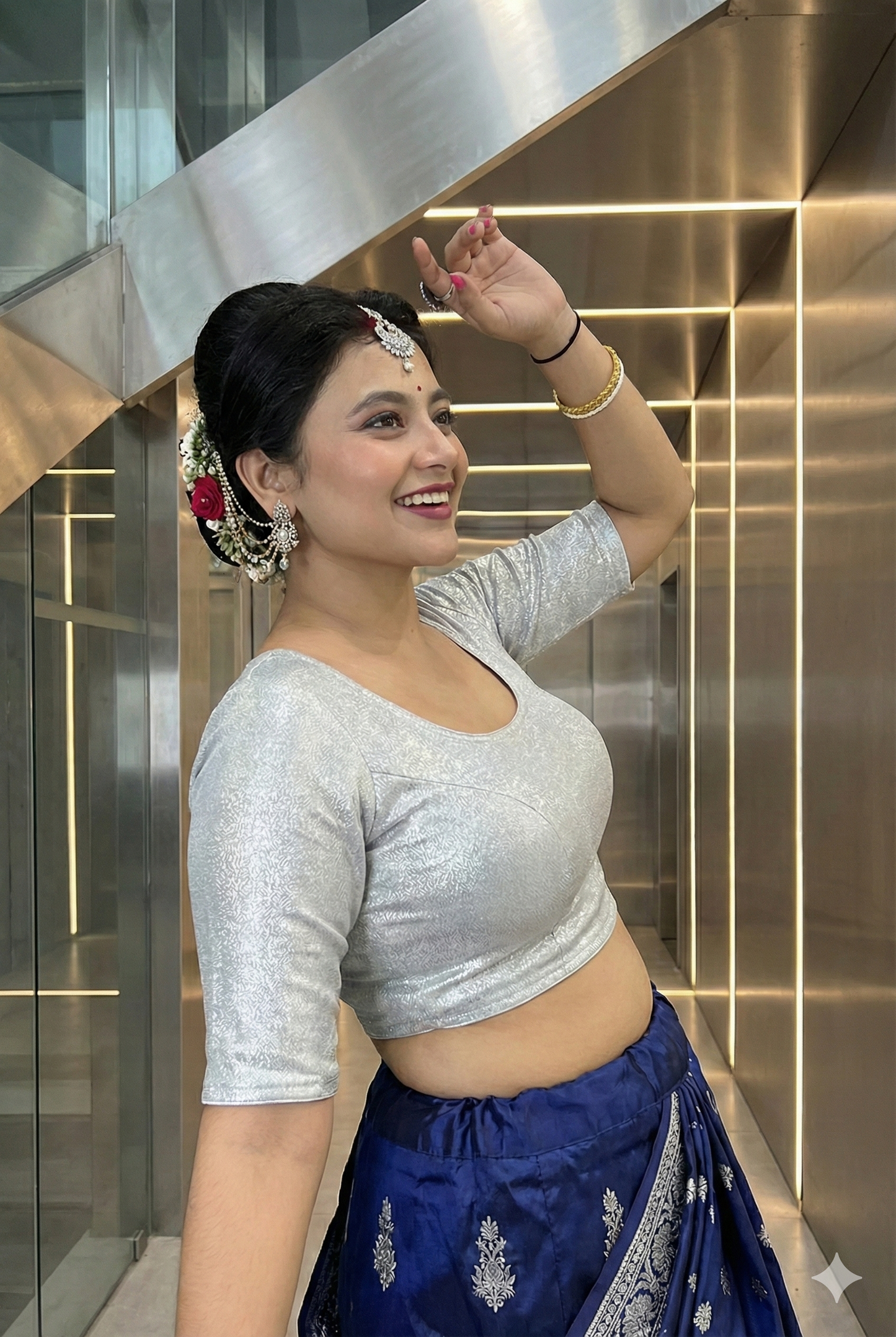 Satin Model Designer Blouse