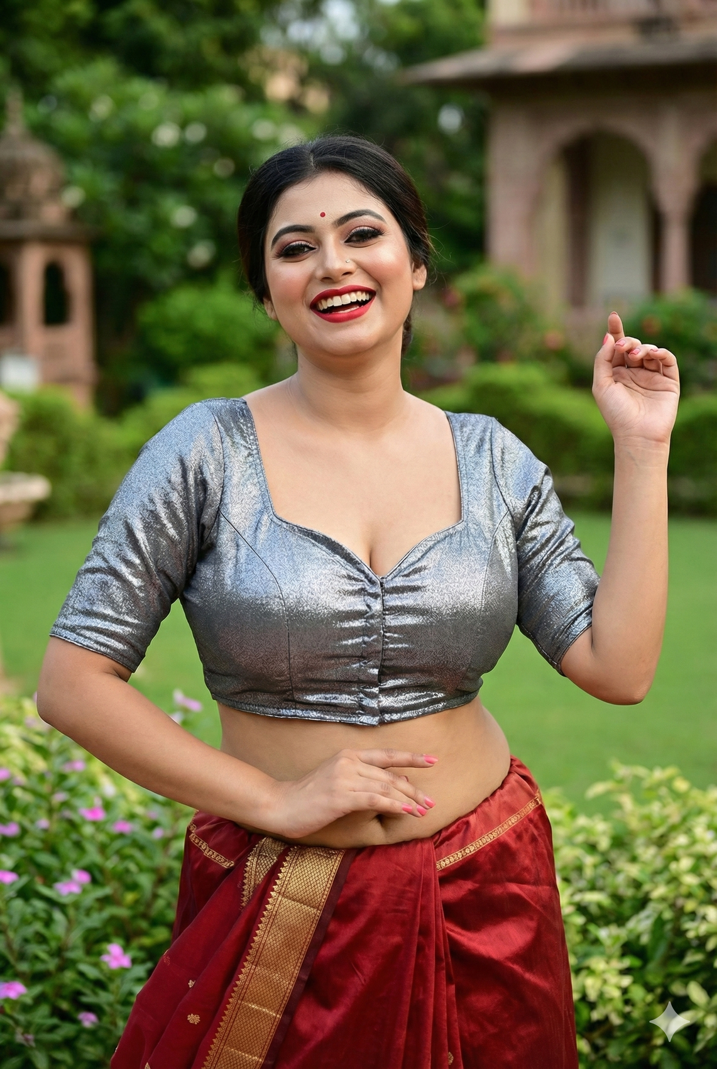 Deep Sweetheart Designer Blouse