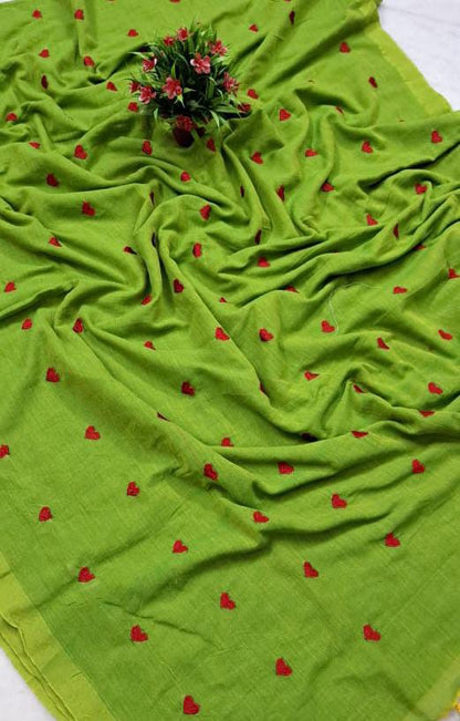 Love Embroidery Cotton Handloom Saree