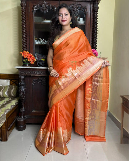 Handwoven Banarasi Ghat Warm Silk Saree