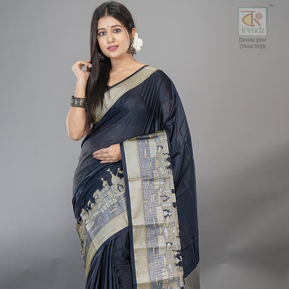 হাতে বোনা বেনারসি ঘাট গরম সিল্ক শাড়ি