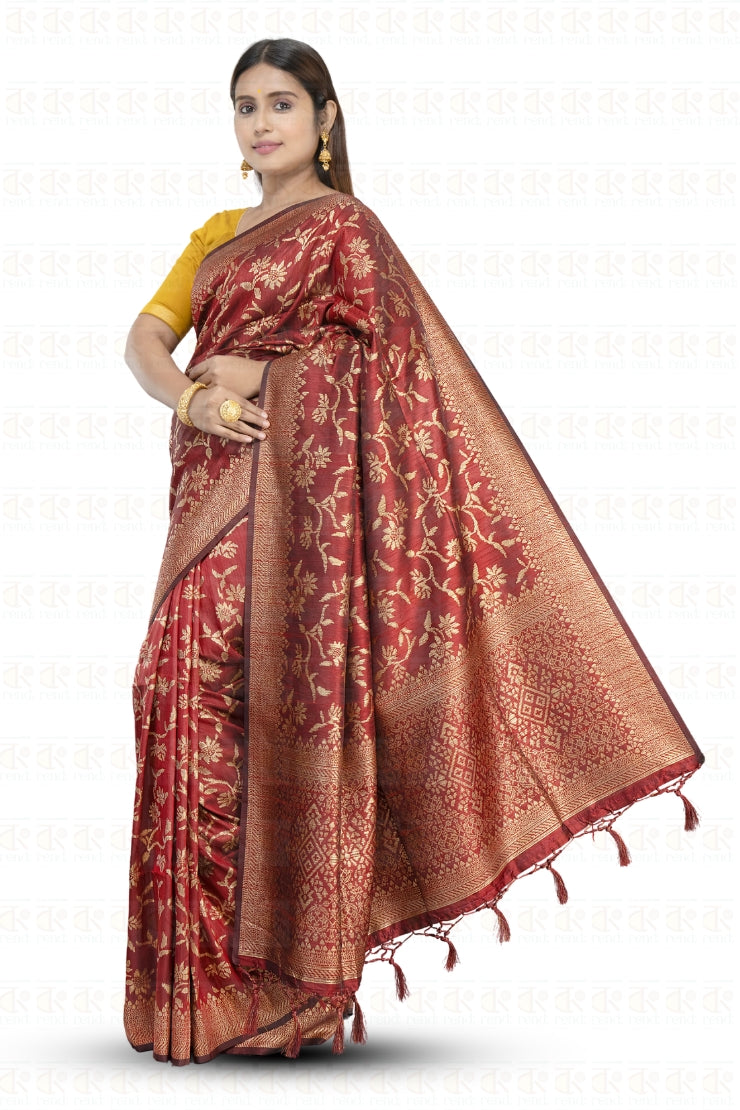 Stunning Matka Jaal Silk Saree