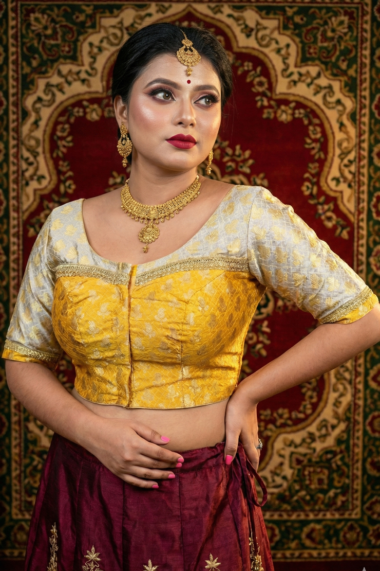 Designer Bridal Yellow Blouse