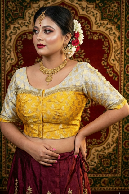 Designer Blouse Yellow Wedding and Bridal Blouse