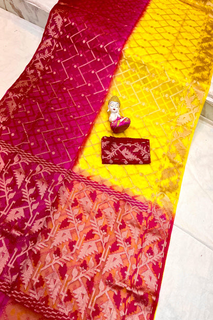 Muslin Organza Karat Jamdani Saree