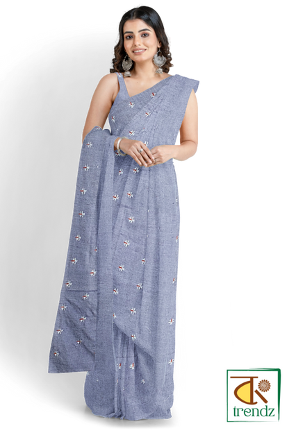 Shiuli Embroidery Cotton Handloom Saree