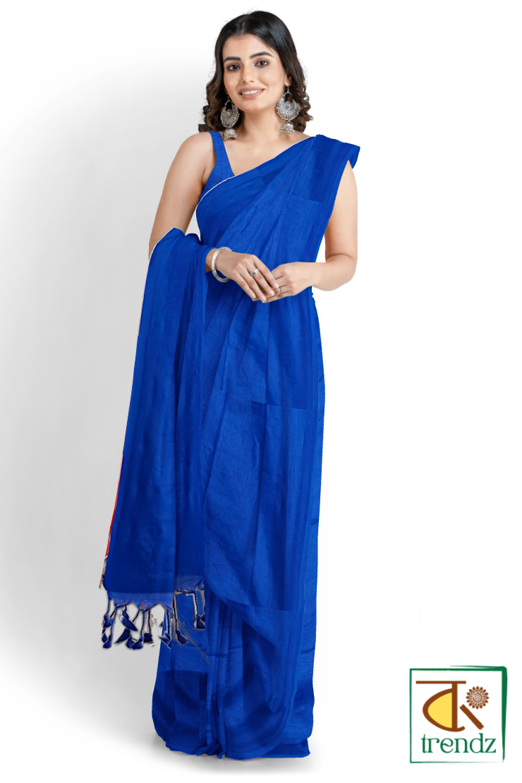 Plain Soft Cotton Handloom Saree