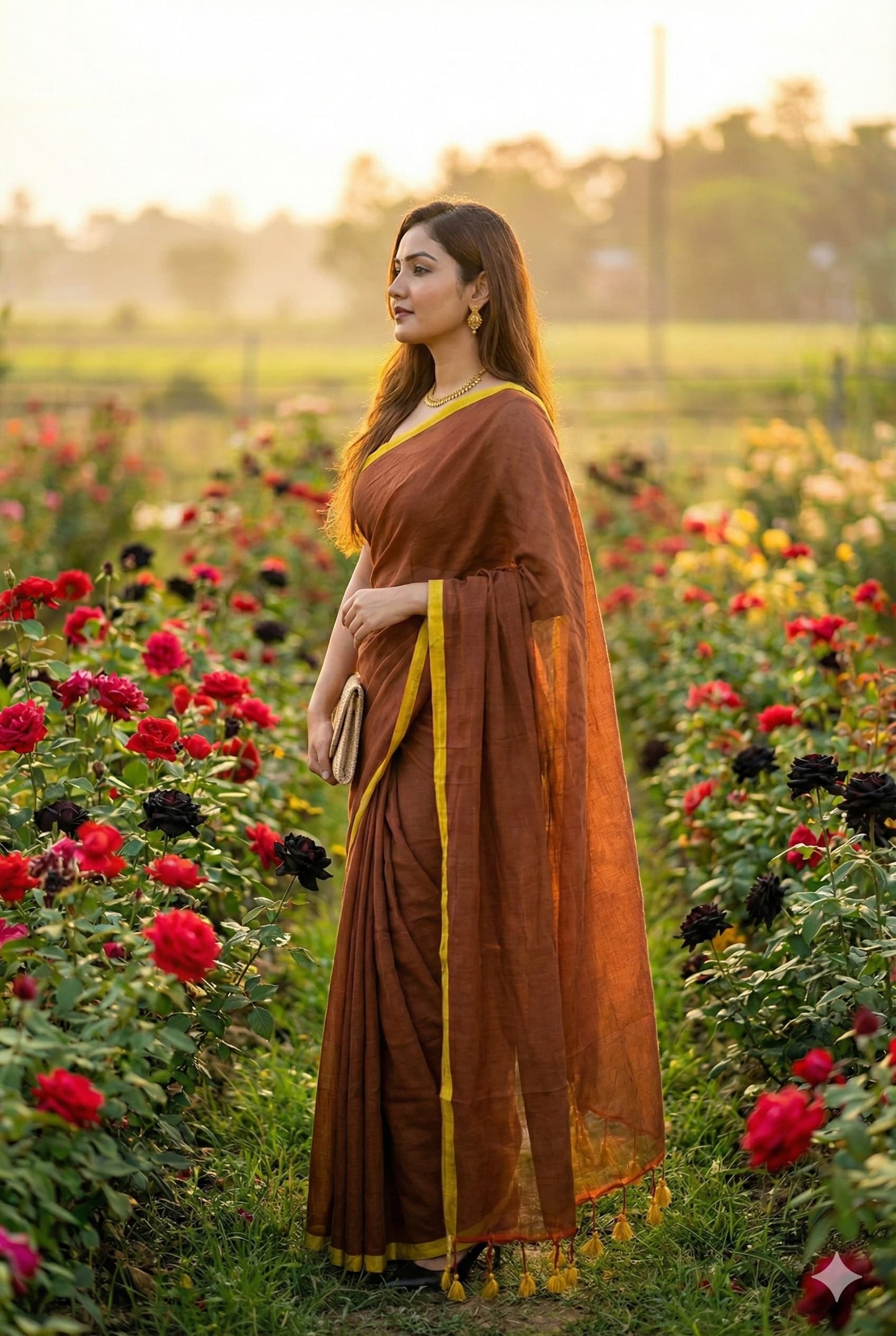 Soft Plain Mul Cotton Saree – Buy Online