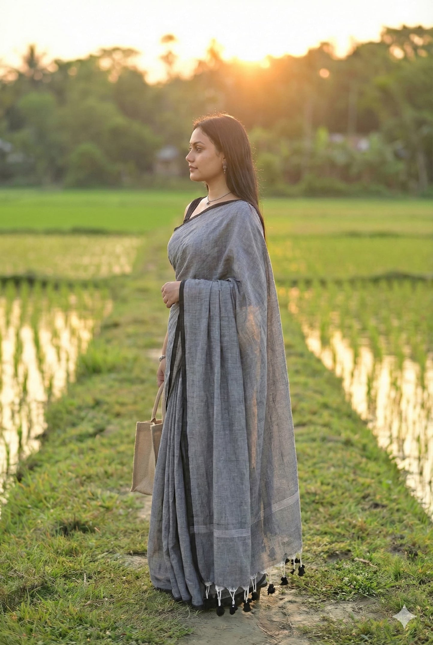 Soft Plain Mul Cotton Saree – Buy Online