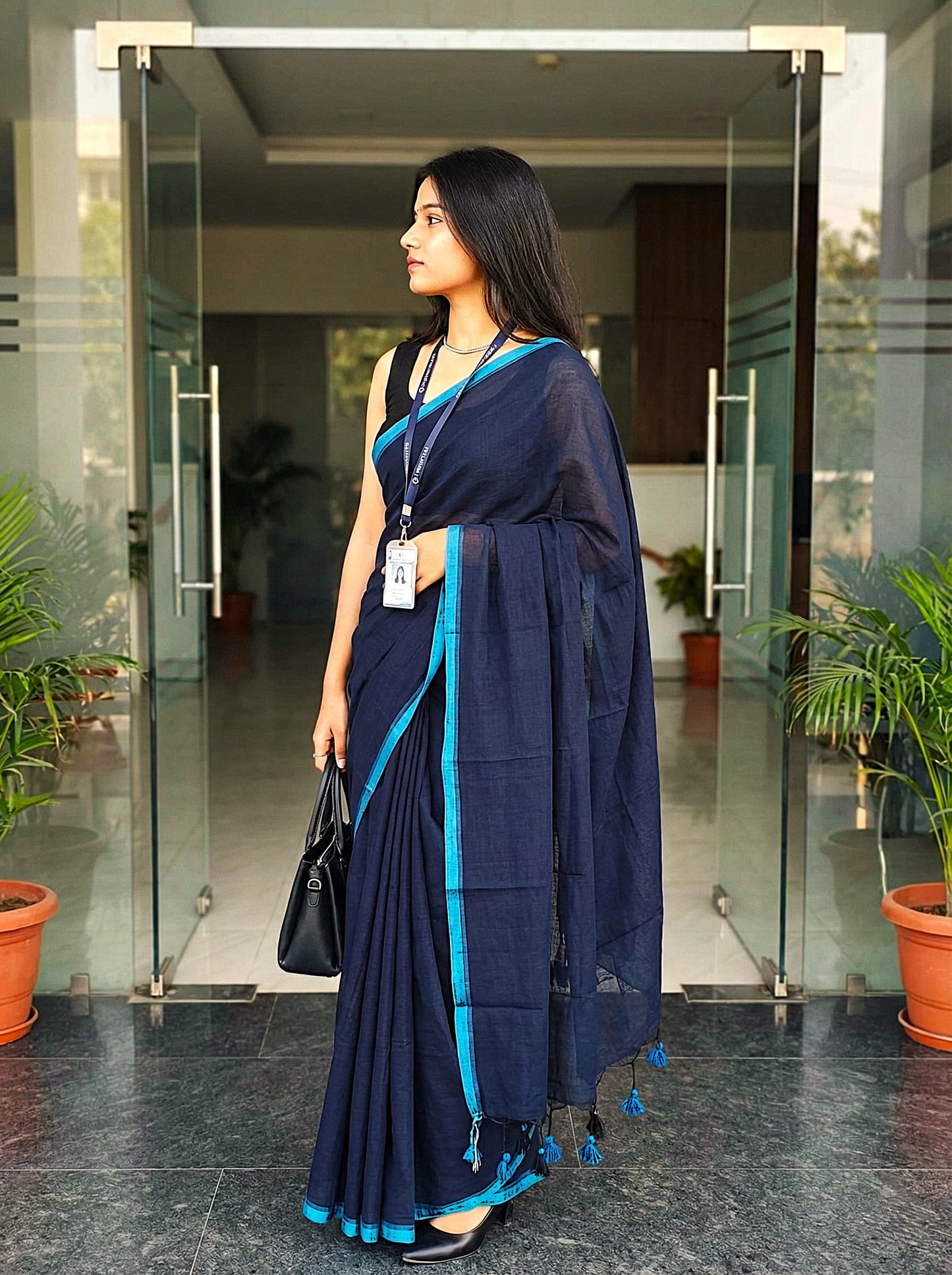 Soft Plain Mul Cotton Saree – Buy Online