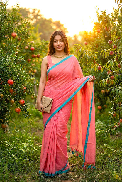 Soft Plain Mul Cotton Saree – Buy Online