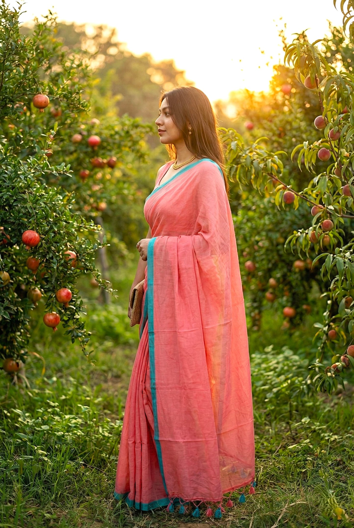 Soft Plain Mul Cotton Saree – Buy Online