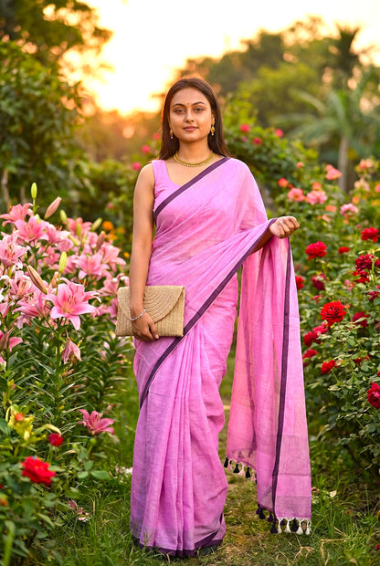 Soft Plain Mul Cotton Saree – Buy Online