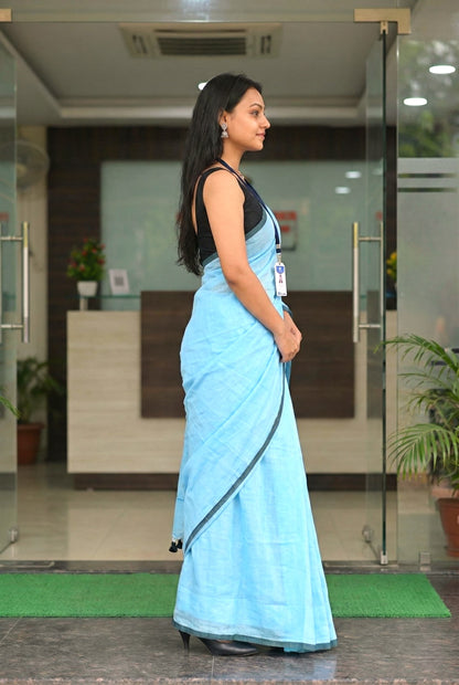 Soft Plain Mul Cotton Saree – Buy Online