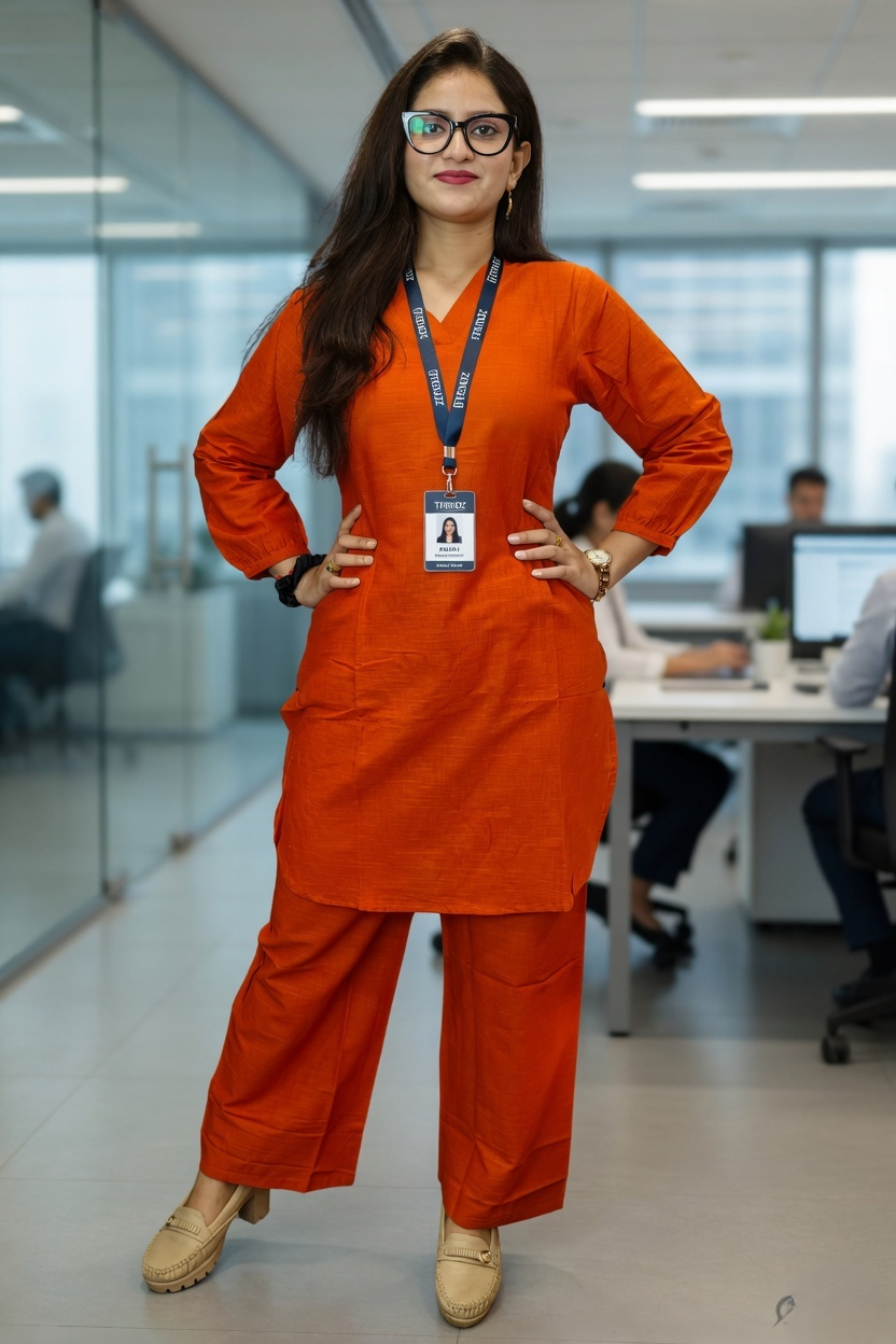Assorted Plain Cotton Office Wear CoOrd Set – View 2 | Bong Trendz