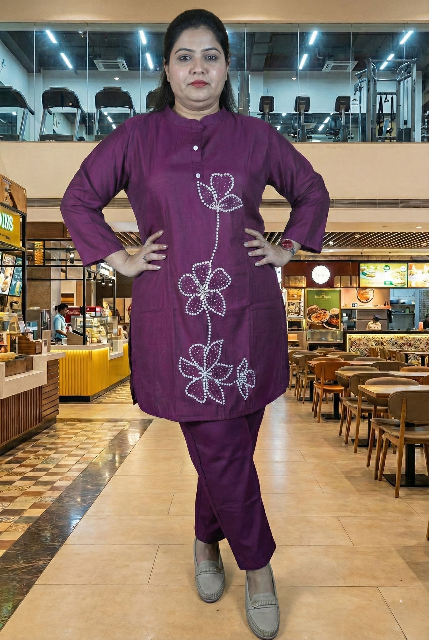 Gatt Design Kurti & Pant Co-Ord Set in Vertican Silk