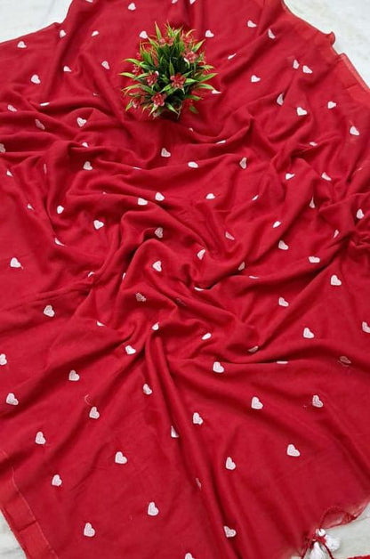 Love Embroidery Cotton Handloom Saree