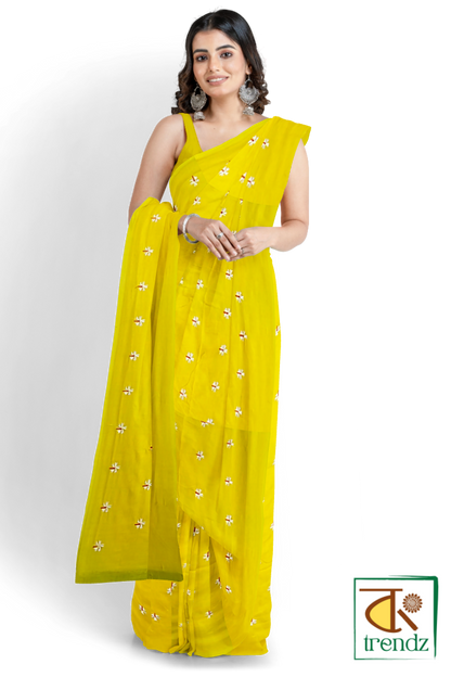 Shiuli Embroidery Cotton Handloom Saree