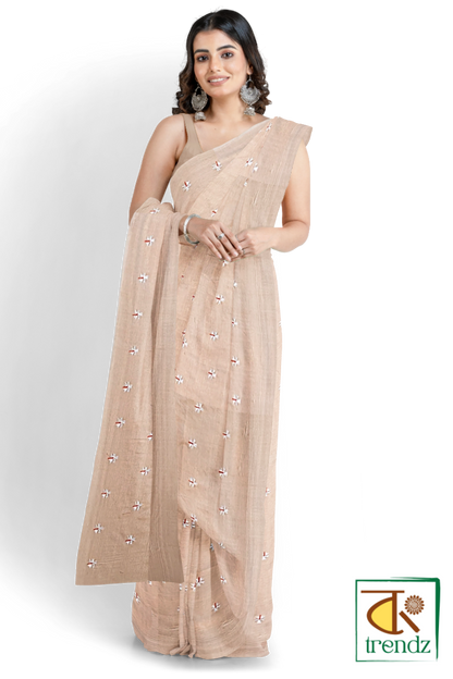 Shiuli Embroidery Cotton Handloom Saree