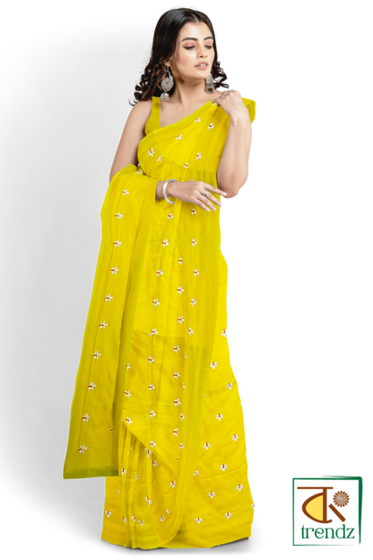 Shiuli Embroidery Cotton Handloom Saree