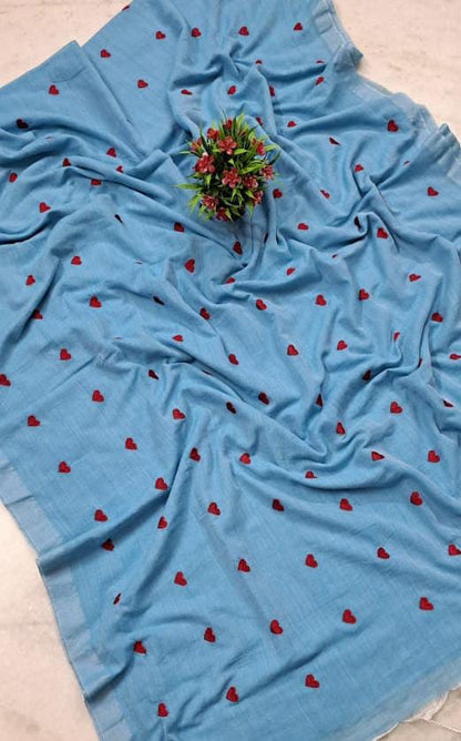 Love Embroidery Cotton Handloom Saree