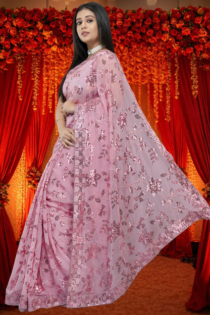 Bollywood Georgette Sequence Saree – Border Detail View 8 | Bong Trendz