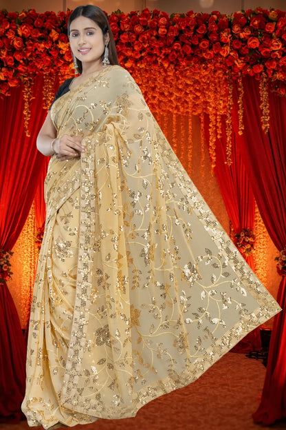 Bollywood Georgette Sequence Saree – Party Wear View 2 | Bong Trendz
