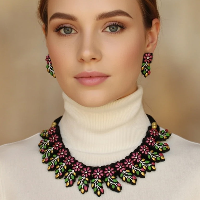 Hand Made Terracotta Jewellery Set 1