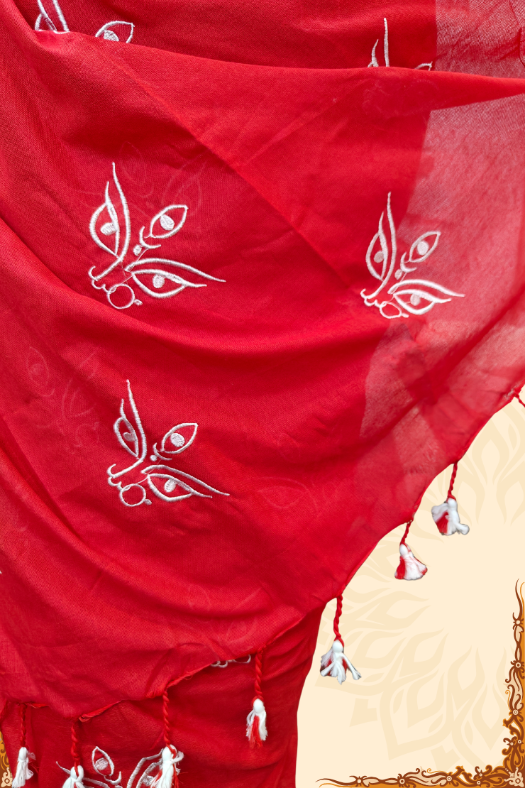 Trinayani Embroidered Saree Red