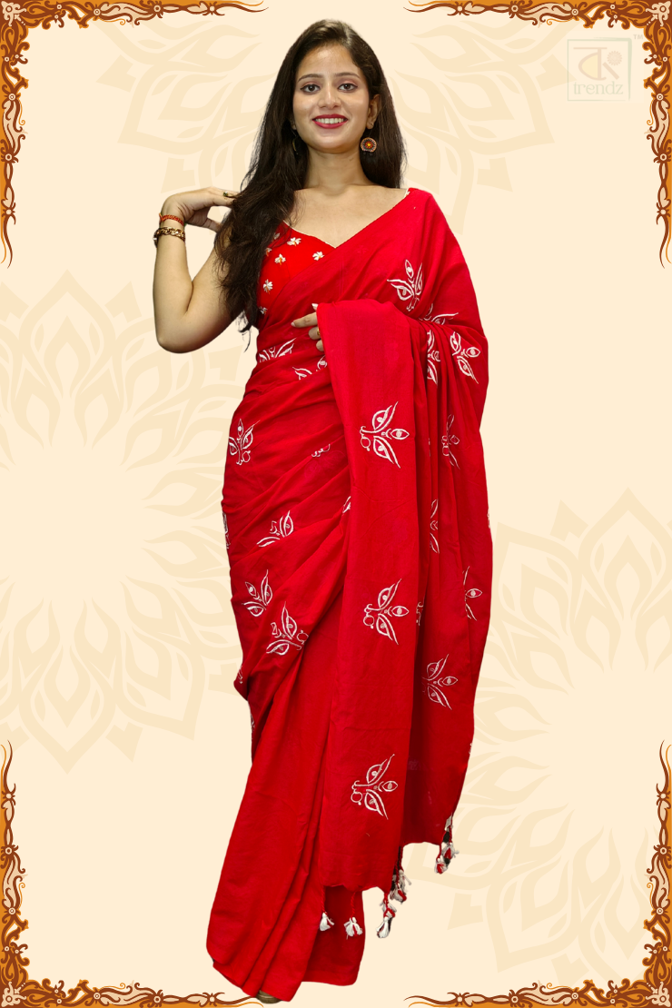 Trinayani Embroidered Saree Red