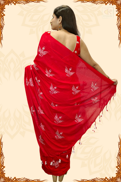 Trinayani Embroidered Saree Red