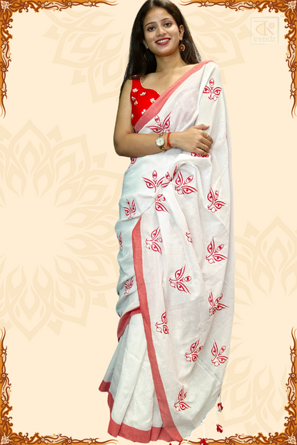 Trinayani Embroidered Saree White