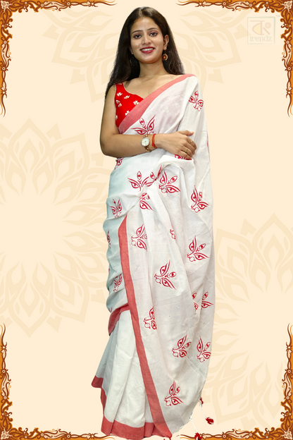 Trinayani Embroidered Saree White