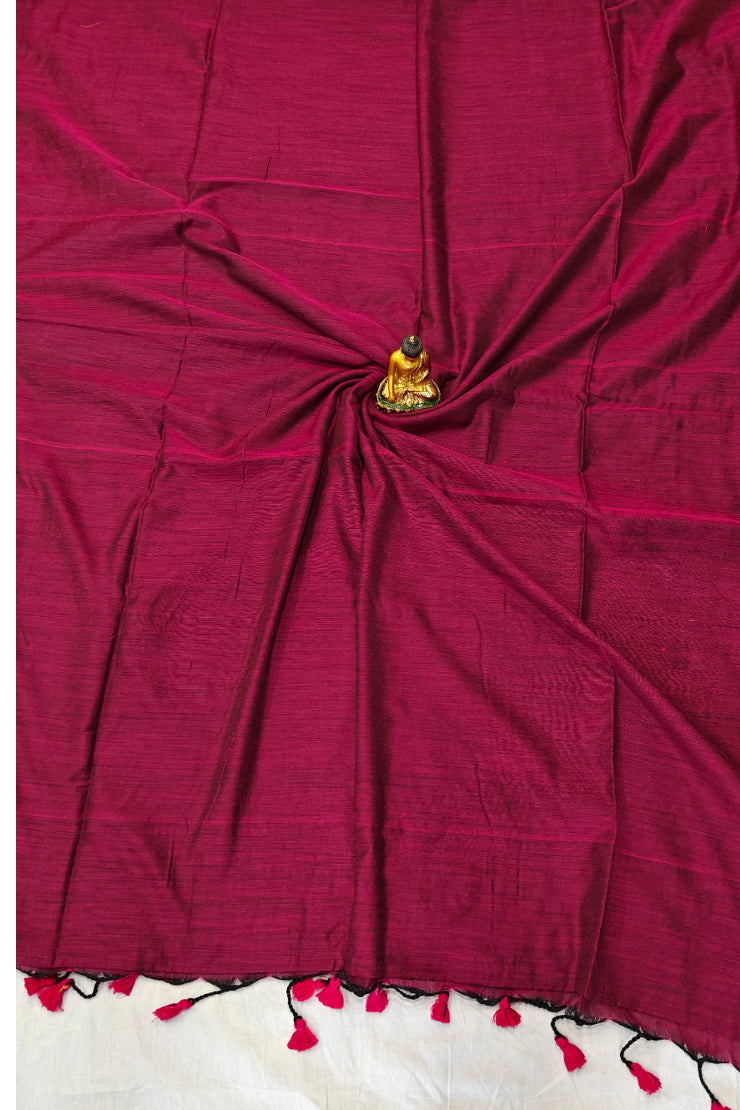 Plain Soft Cotton Handloom Saree