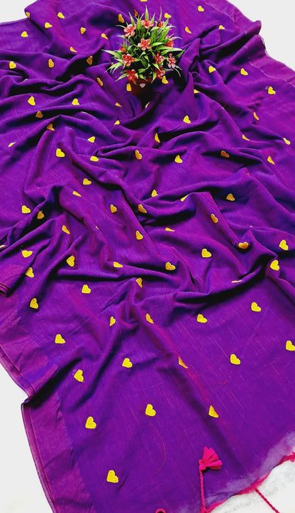 Love Embroidery Cotton Handloom Saree
