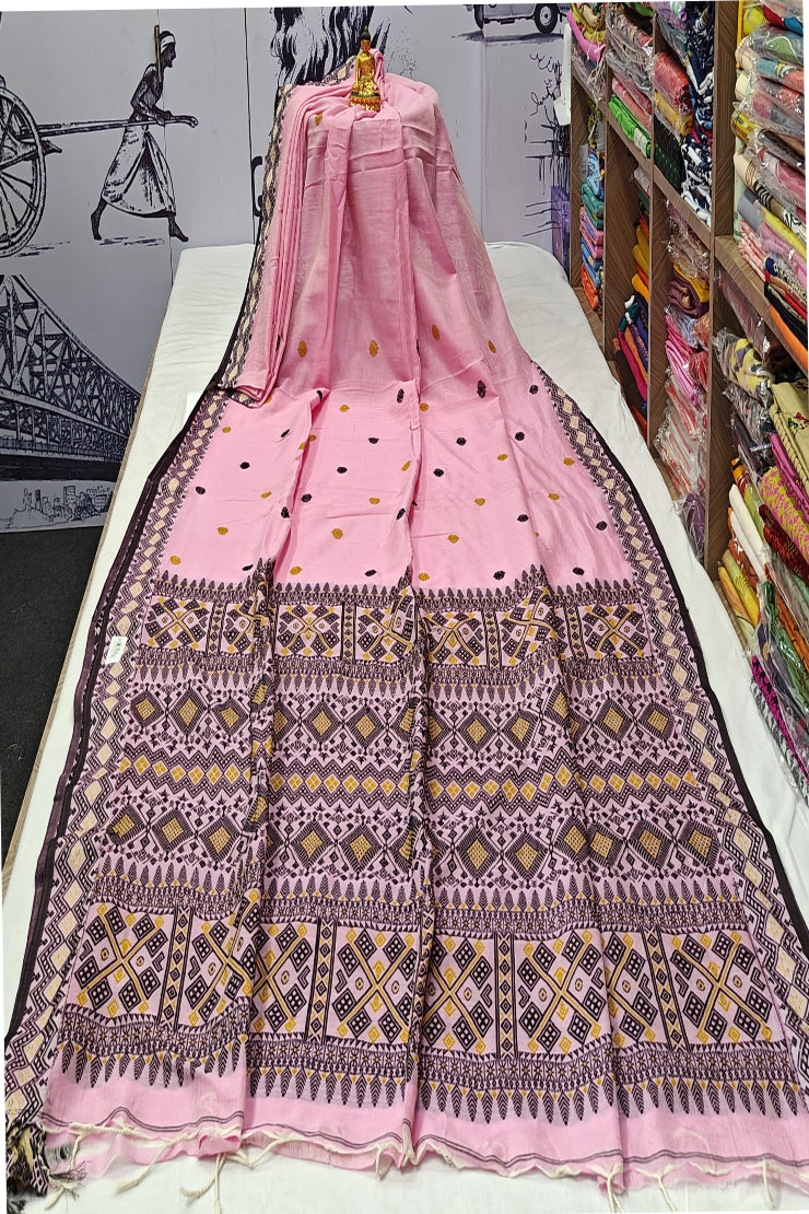 Assam Cotton Saree – Side View | Cotton Saree Online | Bong Trendz