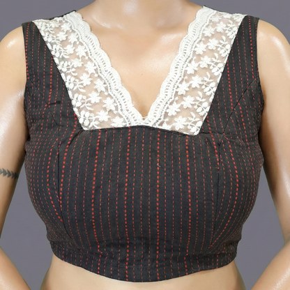 Cotton Designer Sleeveless Blouse - Image 3 | Bong Trendz