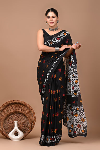 Mulmul Cotton Bangru Print Saree