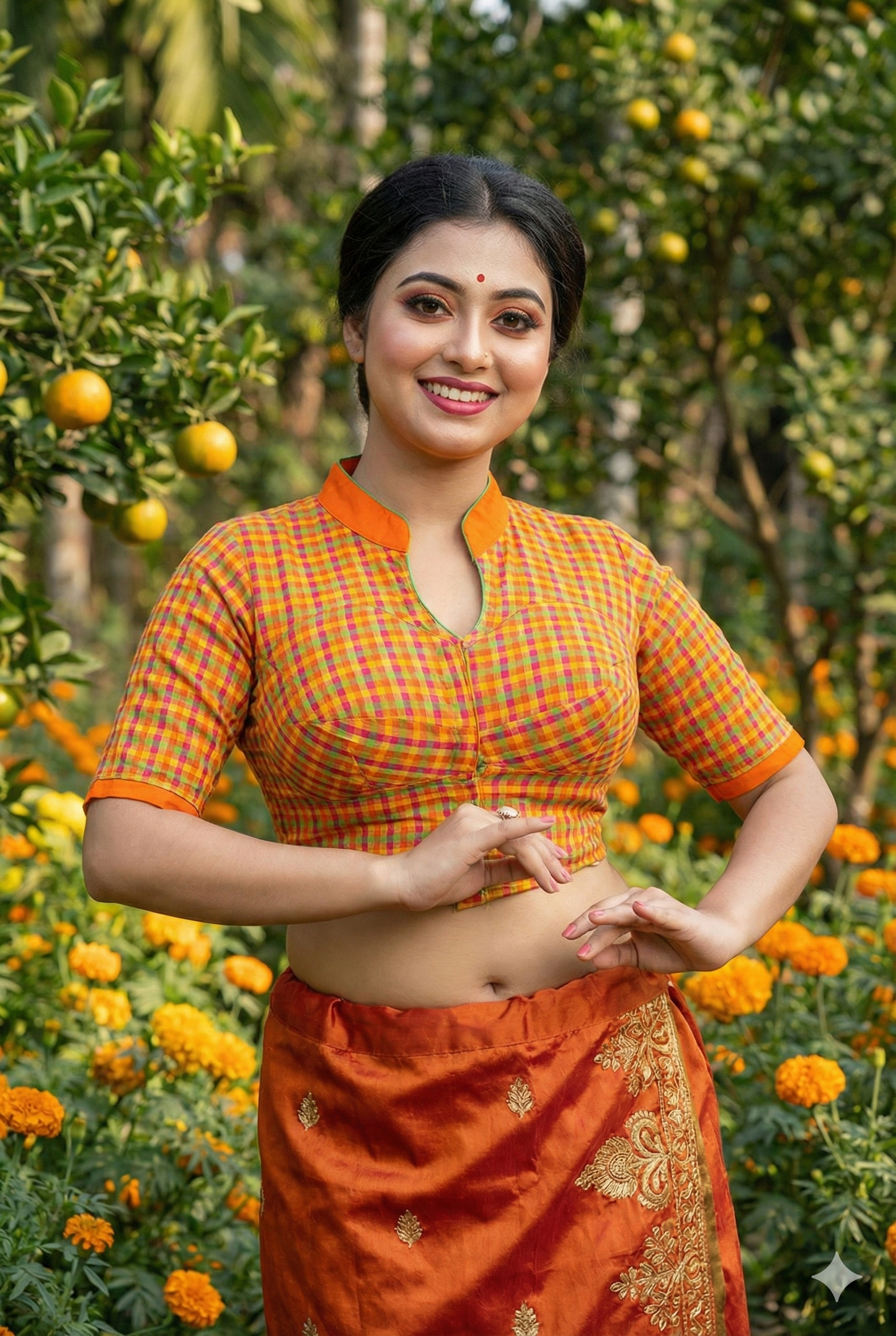 Dimple Designer Cotton Blouse – Front View | Cotton Designer Blouse | Bong Trendz