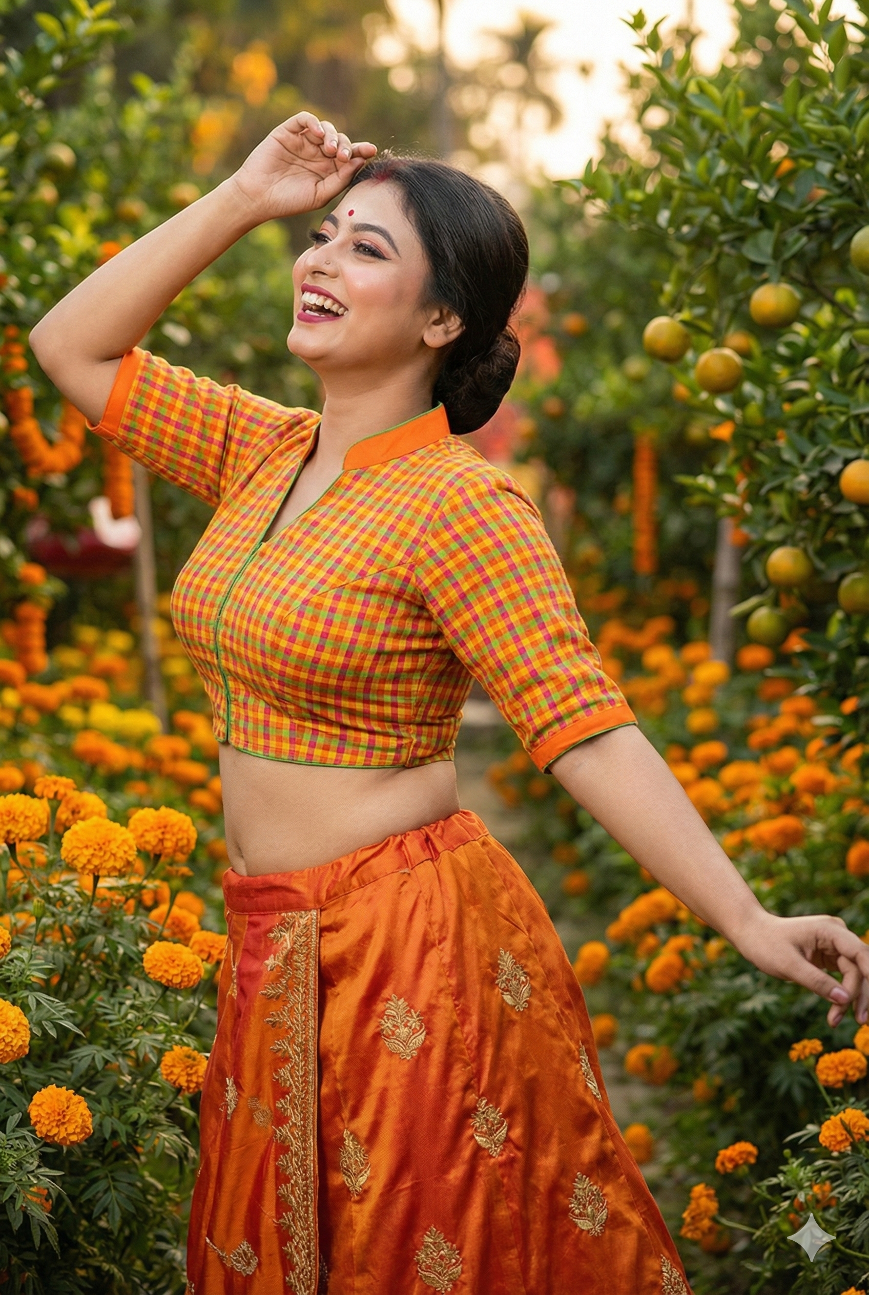 Dimple Designer Cotton Blouse – Side View | Cotton Designer Blouse | Bong Trendz